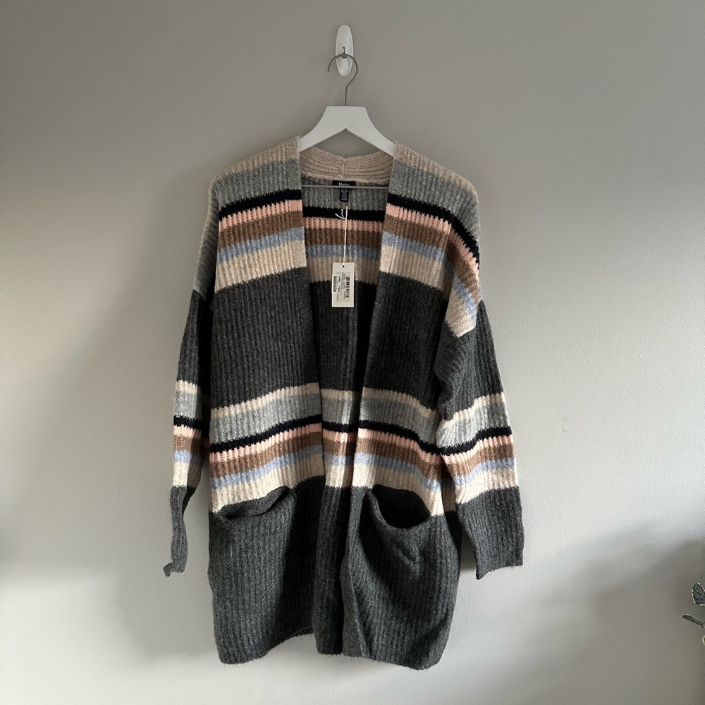Hatley Multi Color Stripe Sweater Cardigan Size XL NWT